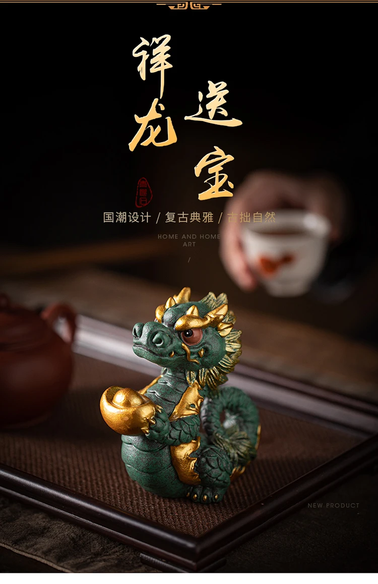 Imagem -06 - Mascote da Sorte Qinglong do Ano do Dragão Decoração Nova Home Living Room Desktop 2023