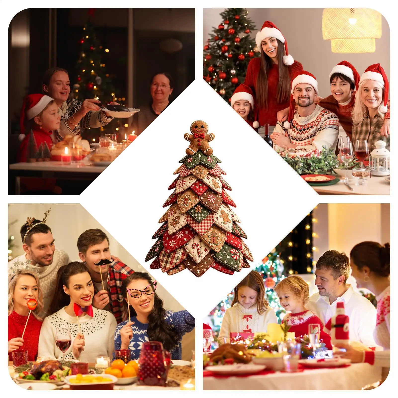 DIY Quilted Christmas Tree Kit 3D Layered Art Craft Sewing Set Quilting Kit For Home Room Mantel Shelf Table Workplace Display