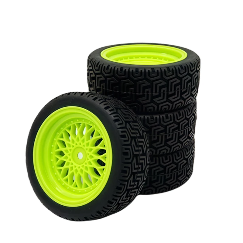 Modelo de coche RC 1/10, neumático plano para carreras de carretera TT01, fuerte agarre y resistente al desgaste, buje de nailon de 70MM