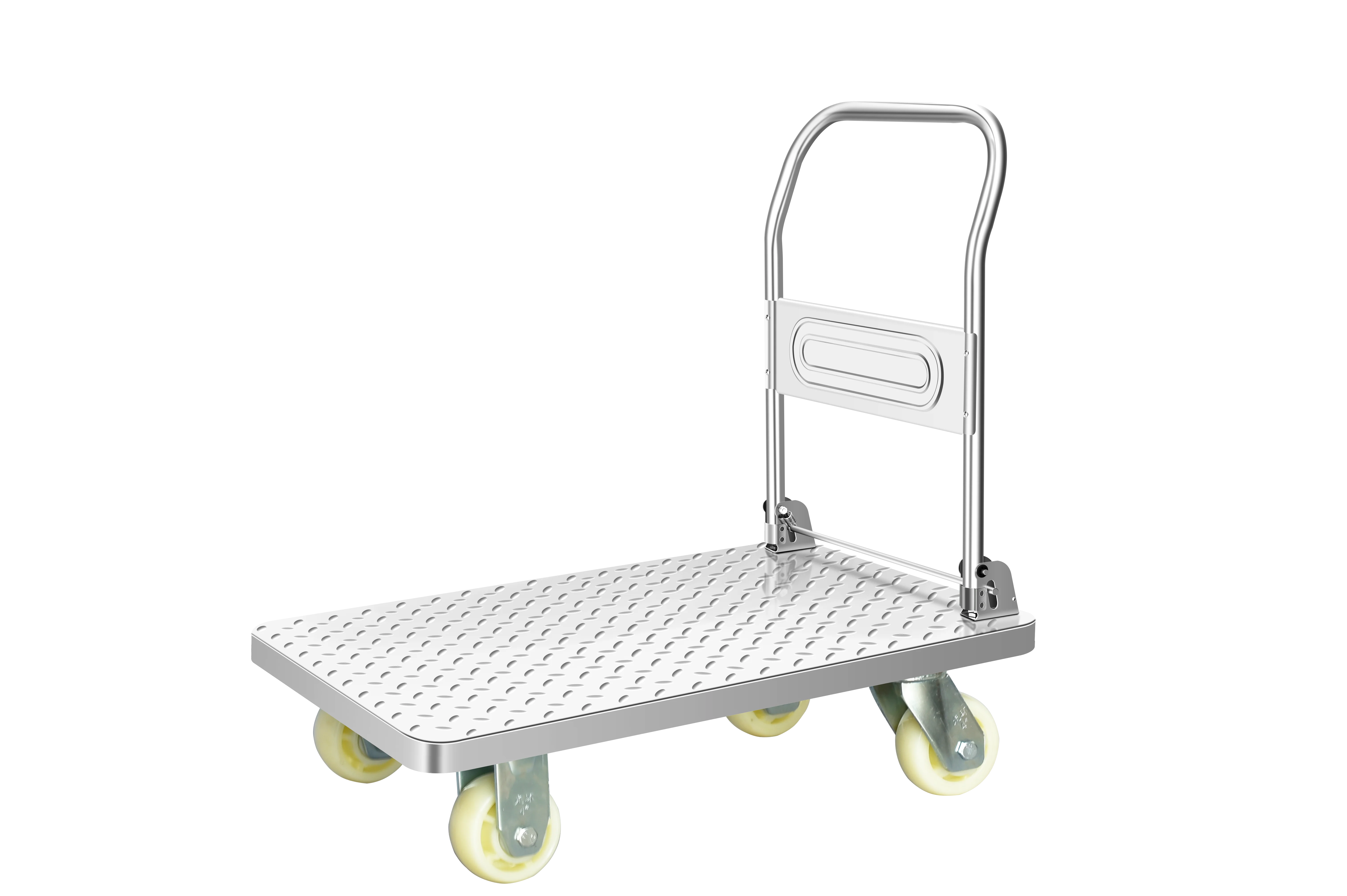 شاحنات منصة عربة حديدية مع سياج شاحنة يدوية قابلة للطي عربة منصة محمولة دوللي قابلة للطي مع سلك شبكي