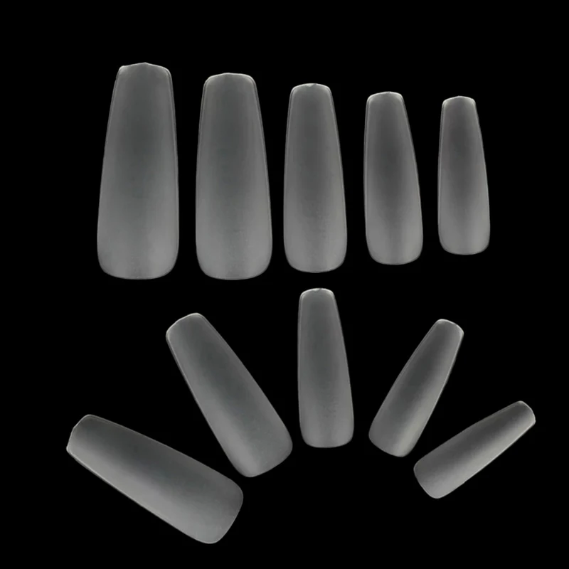 TKGOES 360pcs/box 12 Sizes Ultra Thin Clear Full Cover Acrylic False Nail Tips ABS material Coffin Shape False Tips