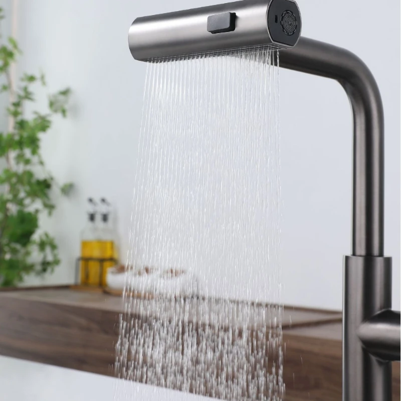 

Kitchen sink shower model splash-proof three-function blade scraping water pumping hot and cold faucet