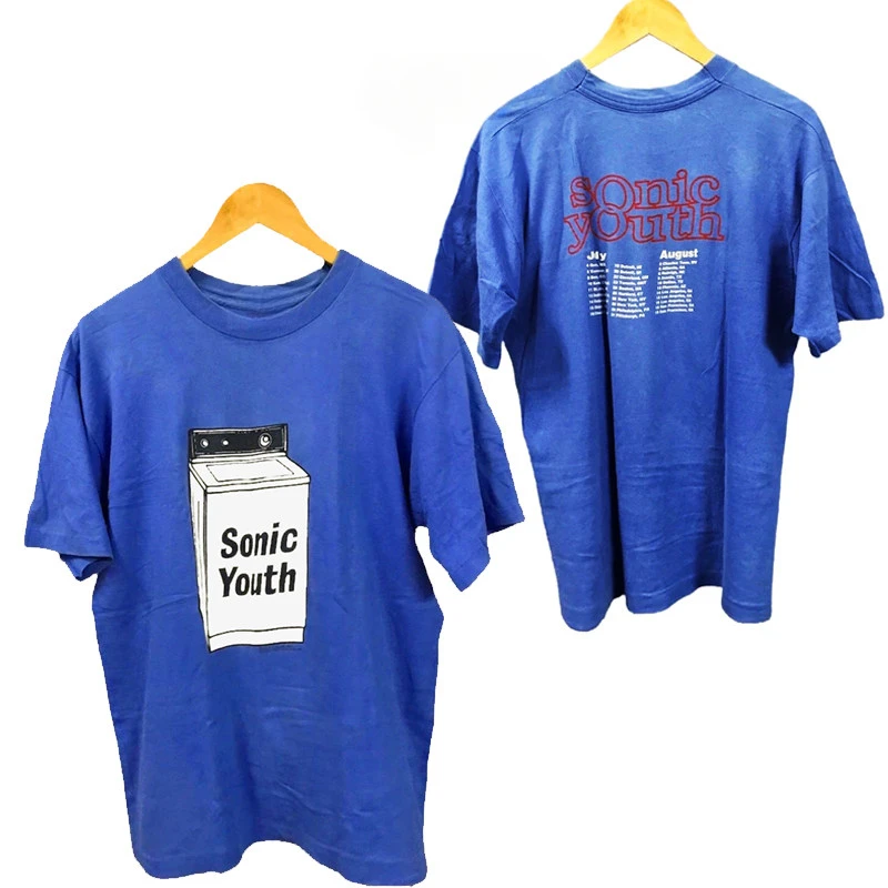 Camiseta Azul SONIC YOUTH, Camiseta Informal del Álbum Washing Machine de Sonic Youth, Camiseta de Marca de Lujo para Hombre y Mujer