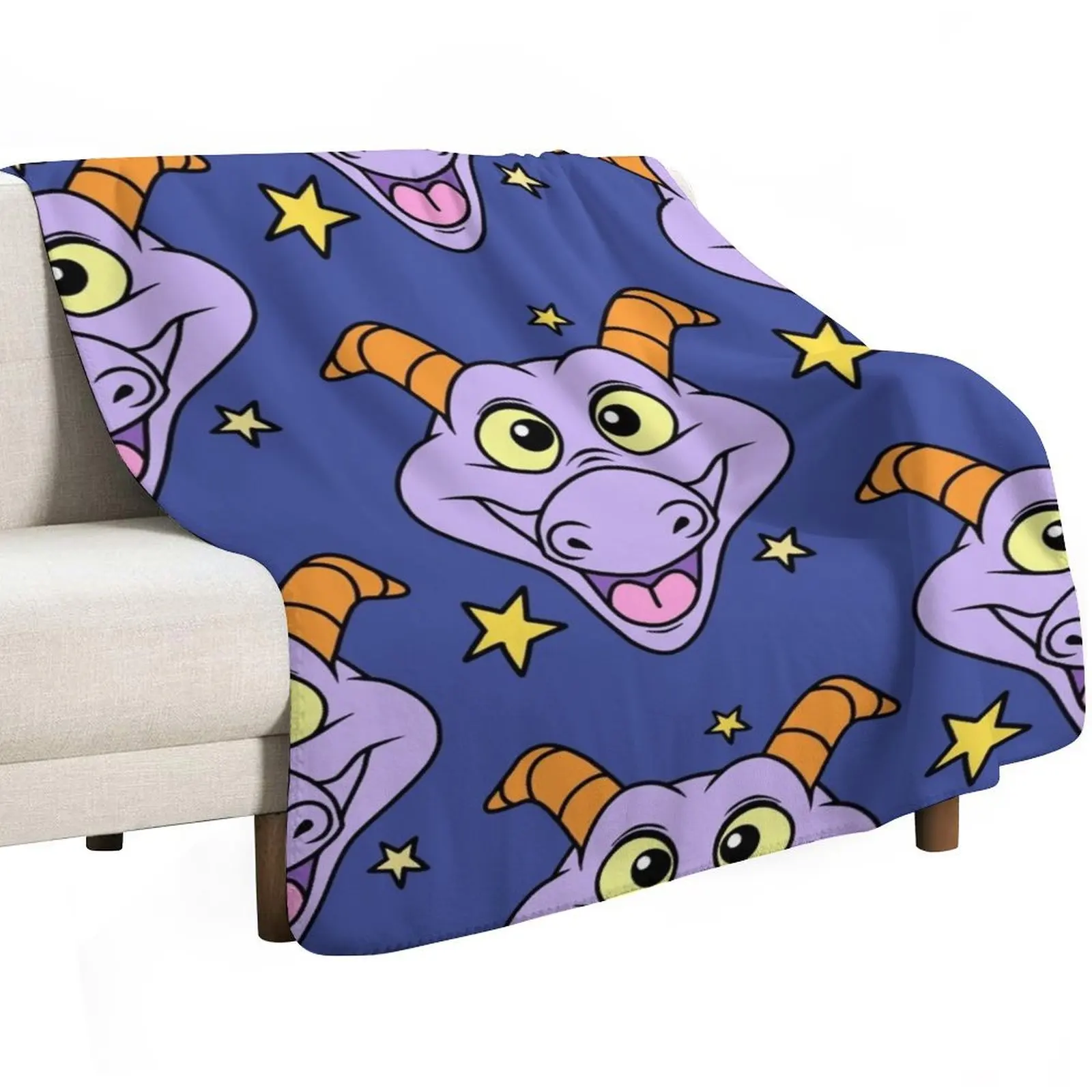 Figment with Stars Throw Blanket Summer Cool Breathable Blanket for Sleeping