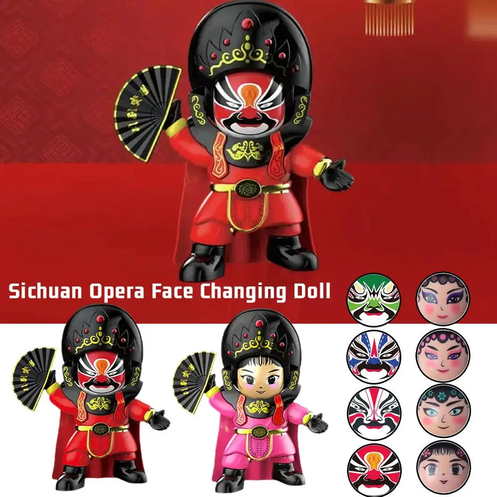 Sichuan Opera Face Changing Ornament Panda Opera Gifts Models Figurines Toy Face Crafts Chinese Culture N8i4