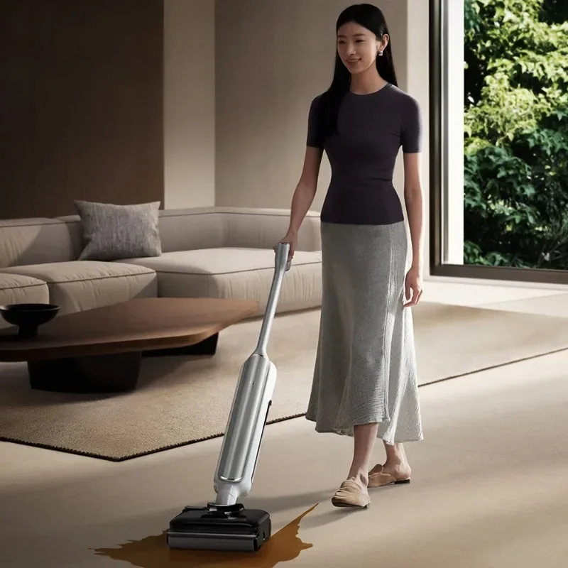 XIAOMI MIJIA ไร้สาย Anti-tangle เครื่องดูดฝุ่น 4Pro เปียกแห้งทําความสะอาดด้วยตนเอง Crawler Roller Brush Mop