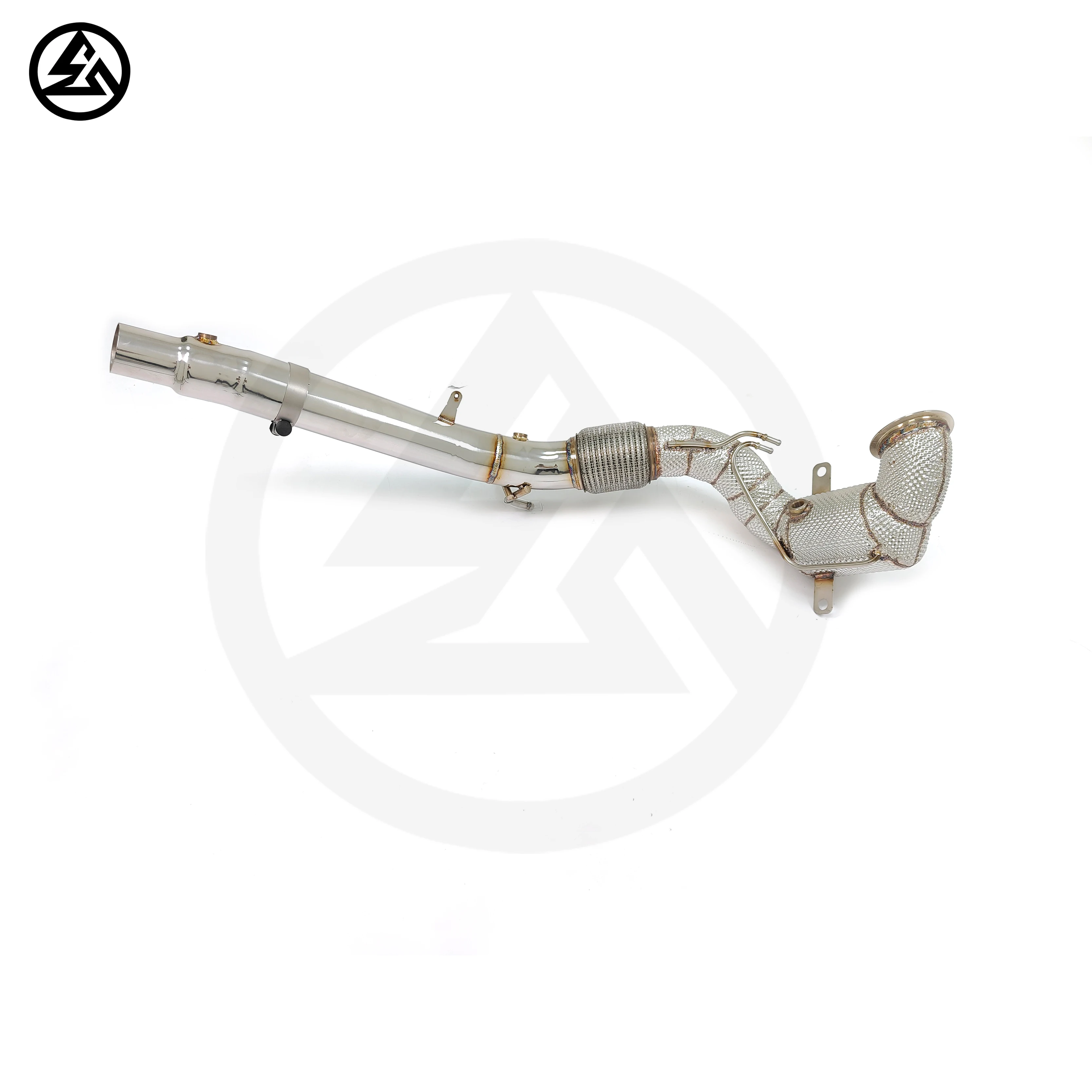 حار بيع الفولاذ المقاوم للصدأ النازل ل Volkswagen VW Tiguan L 2.0T 2019-2023 OPF النازل مع درع الحرارة #5