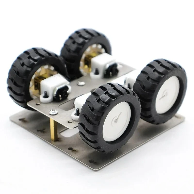 Stainless Steel N20 Motor Robotic Car Chassis Robot Line-Following 4WD Wheel Metal Car Model Maker DIY Kit Programming Robot Car