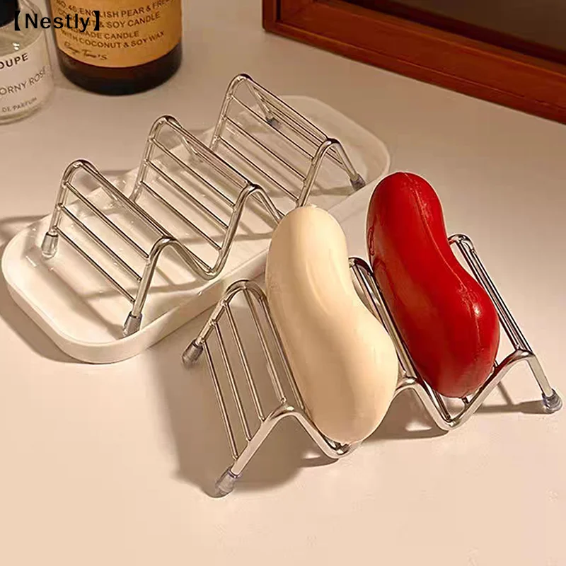 

Stainless Steel Soap Rack Drainage Soap Tray Multifunctional Bathroom Storage Rack Bathroom Draining Soap Case Soap Holder〔Nest〕