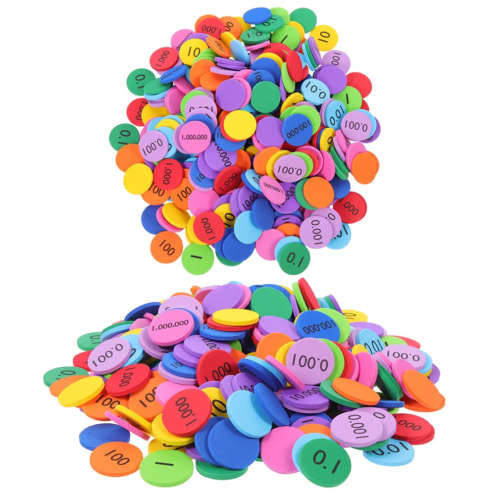 320 Pcs Math Place Value Discs Digital Wafer Number Counting Disks Props Foam Eva Educational Toys