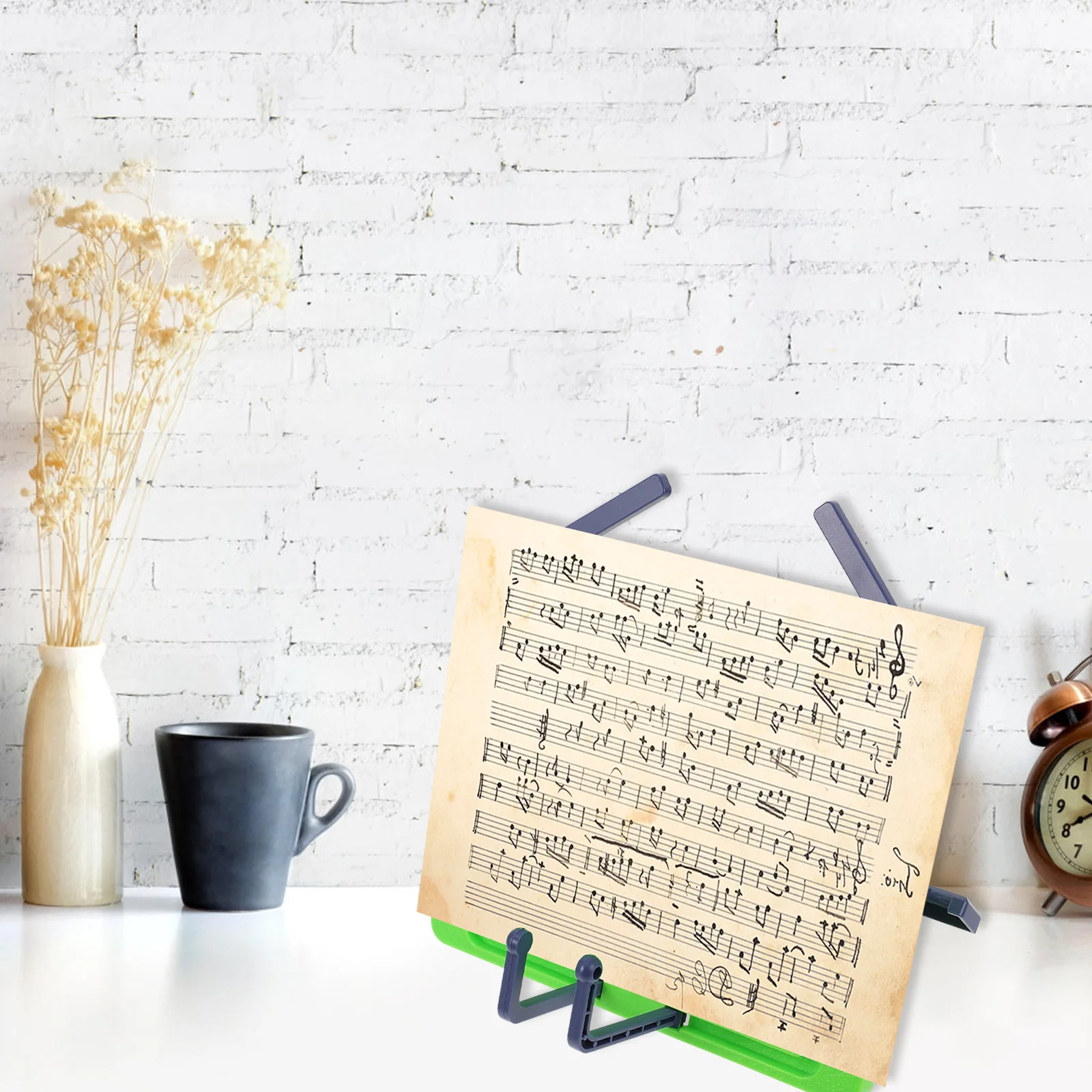 

2Pcs Folding Music Stands Portable Adjustable Desktop Reading Racks Tabletop Bookshelf