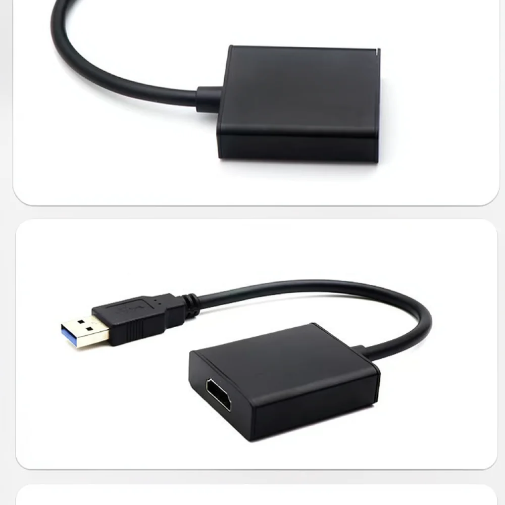 Computer USB To HDMI Adapter 1080P Video Converter Sync Audio Cable For Laptop Desktop Monitor Projector Display