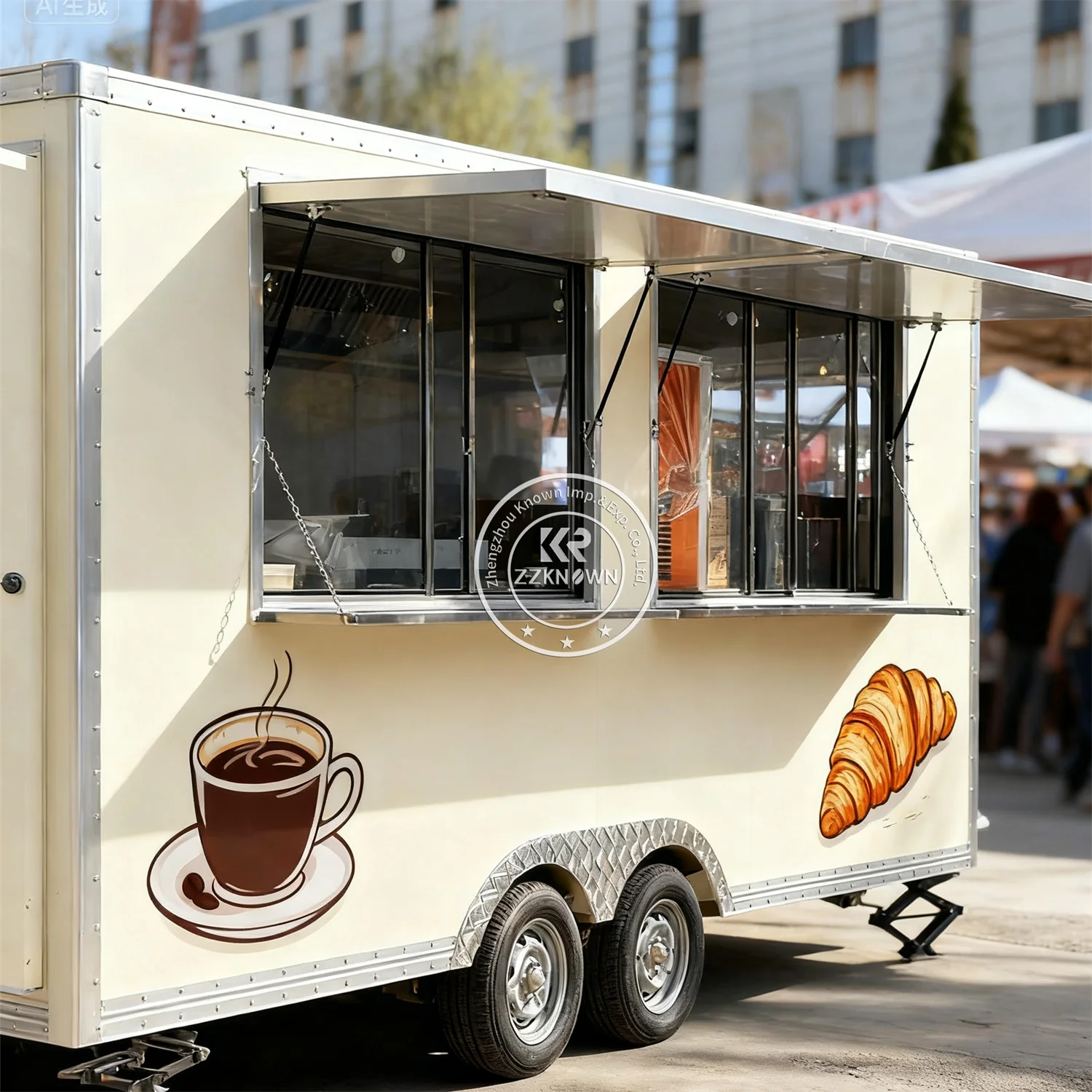 

Custom Food Truck Mobile Beverage Trailer Fully Equipped Concession Mobile Kitchen Snack Coffee Pizza Fast Food Trailer For Sale