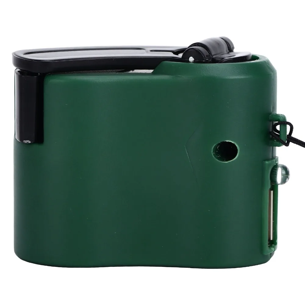 Compact Handheld Hand Crank Generator Carrying Strap Manual Generation Emergency Charger Green Portable USB Outdoor Charger