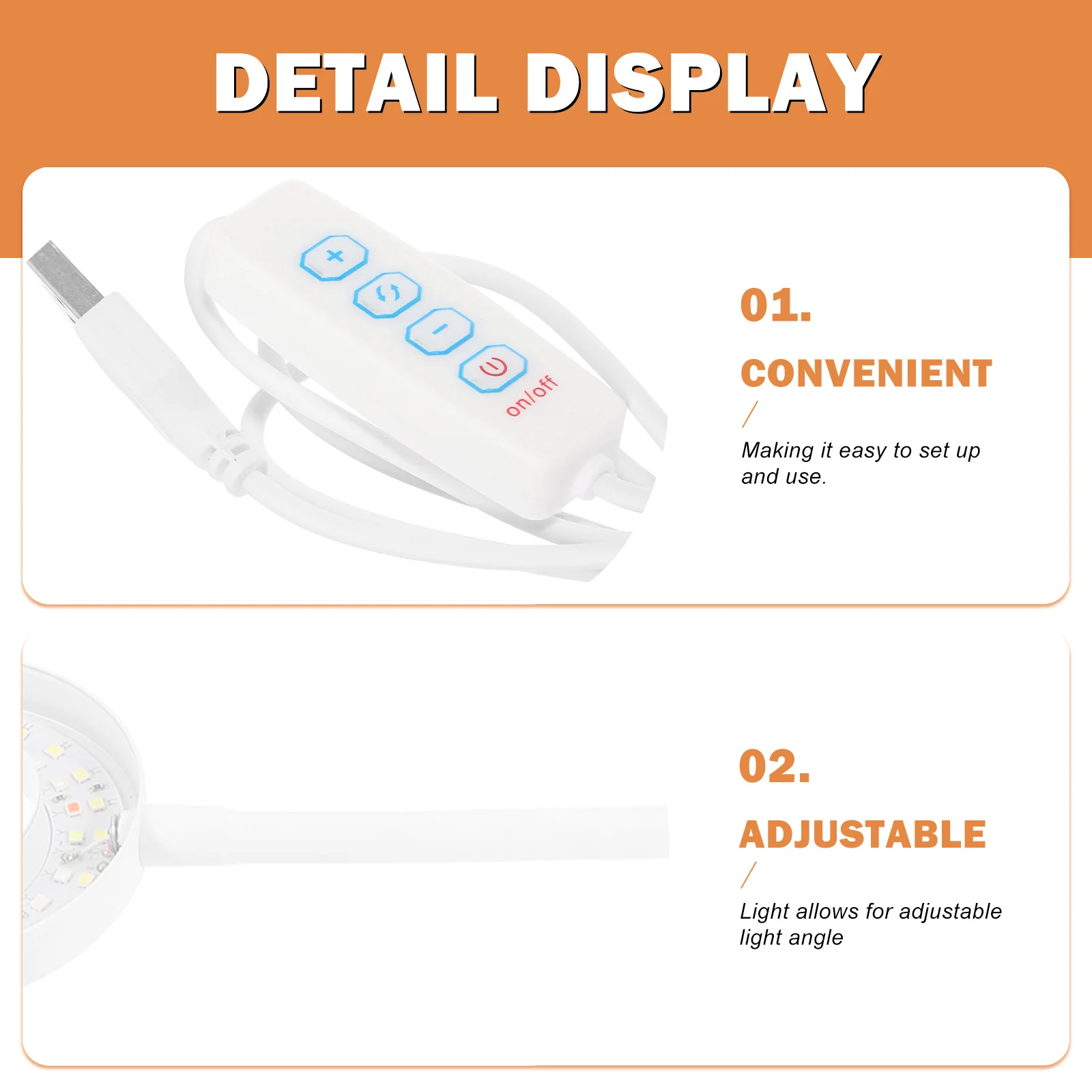 

LED Aquarium Light Small Fish Tank Light 360 Adjustable Arm Energy Efficient USB Compact Aquarium Lighting Fish Tank Lighting