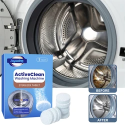 7pcs Laundry Machine Cleaner Tablets Washing Machine Cleaner Efficient Stain Removal and Odor Remove Deep Cleaning 87HA