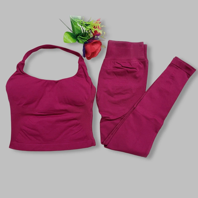 2 Stuks Impact Gym DFNNYE Halter Top Sportkleding Dames Yoga Set Sportkleding Sportpakken Fitness Trainingspakken Top Gym Leggings Set