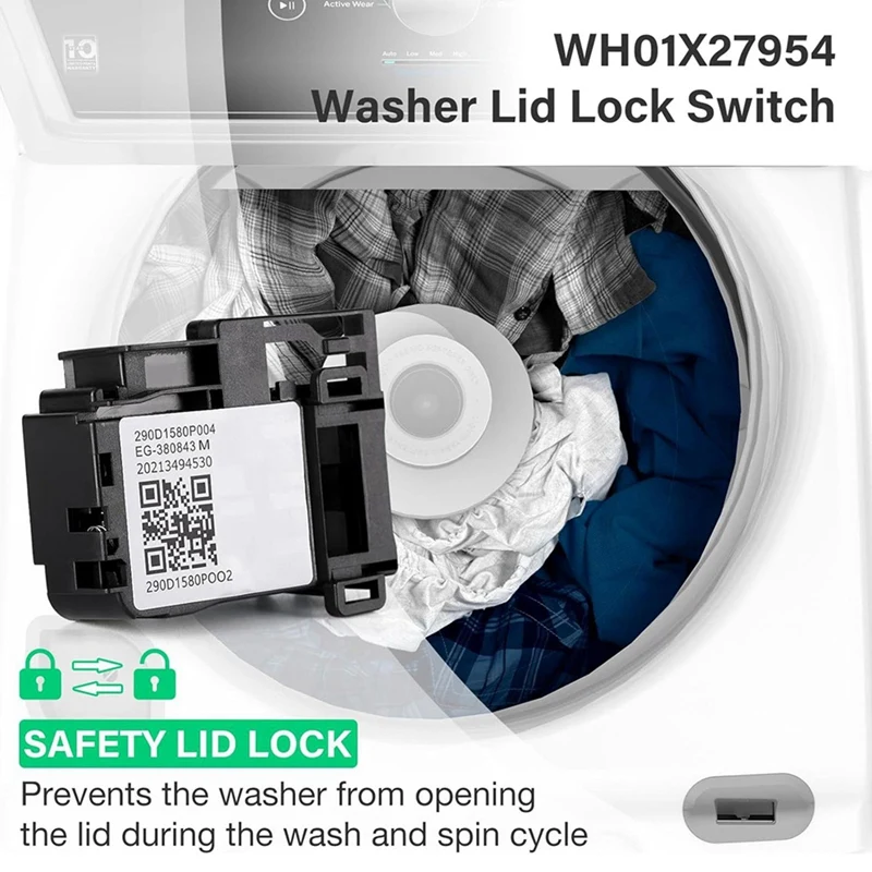 2X WH01X27954 rondella coperchio blocco interruttore parte muslimex per GE Hotpoint carico superiore lavatrice gruppo serratura porta