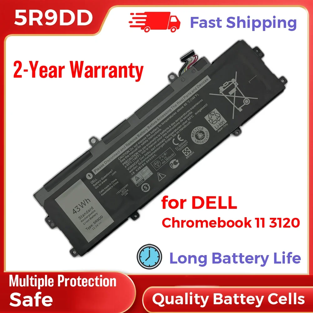 

43Wh 5R9DD Spare Backup Replacement Laptop Battery for Dell Chromebook 11 3120 11.1V Long Battery Life Li-ion