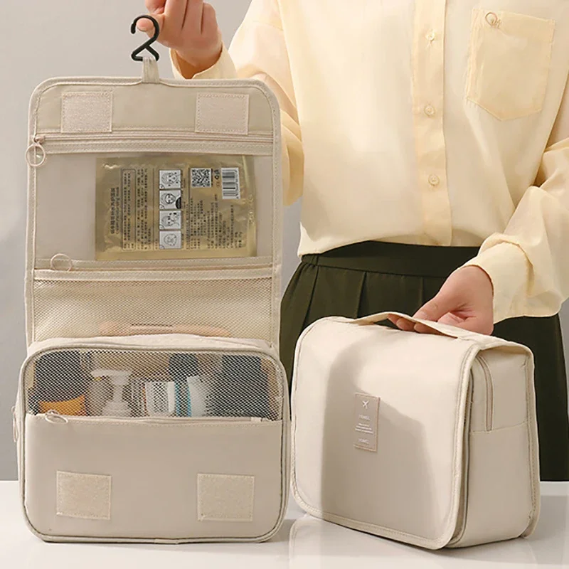 Large Capacity Travel Makeup Bag Women Toiletries Organizer Waterproof Cosmetic Storage Bathroom Hook Wash Pouch