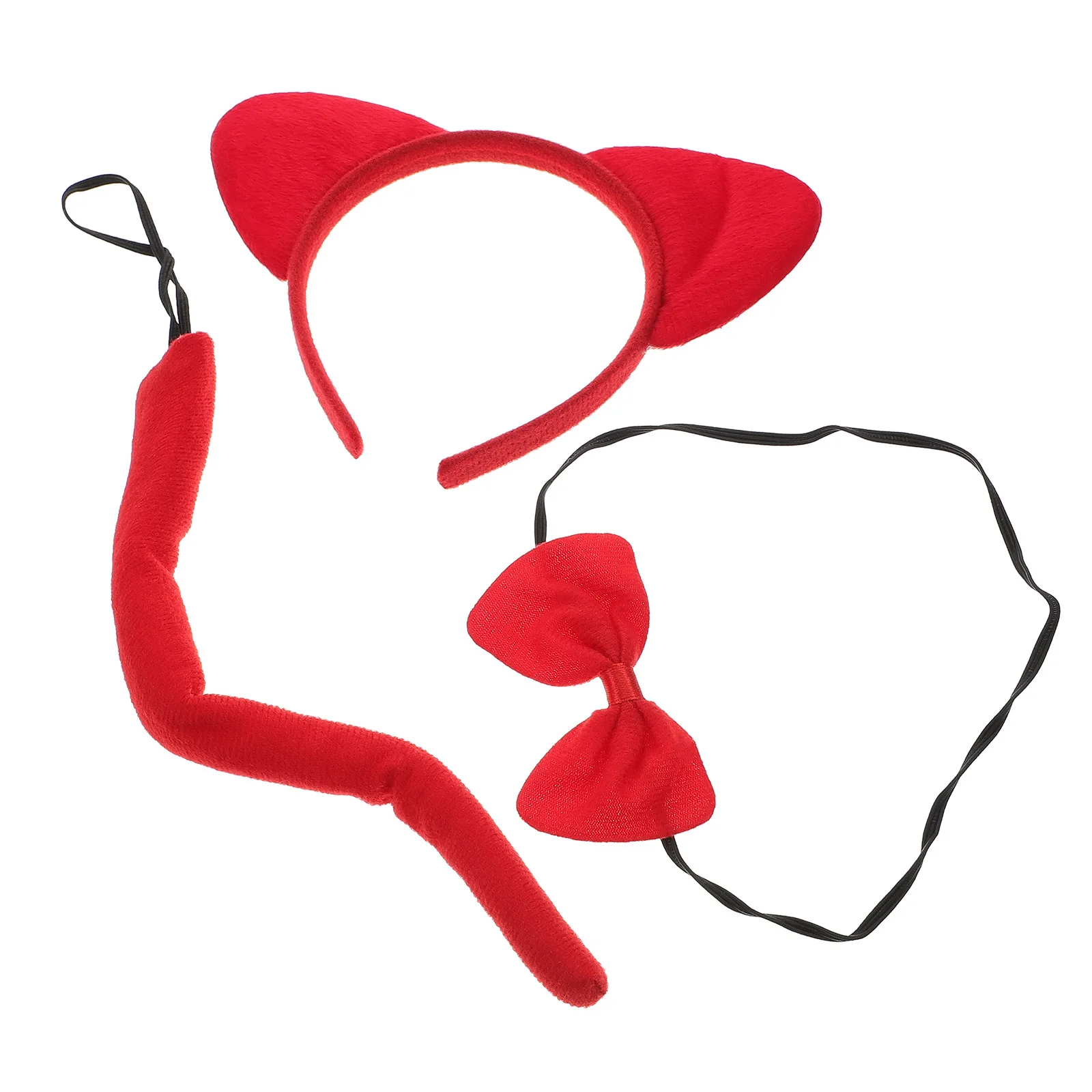 Ensemble de costumes de renard, 3 pièces, coiffure de Cosplay d'halloween, comprend un cerceau d'oreille, un nœud papillon, un Costume de fête, accessoires d'animaux pour enfants et adultes