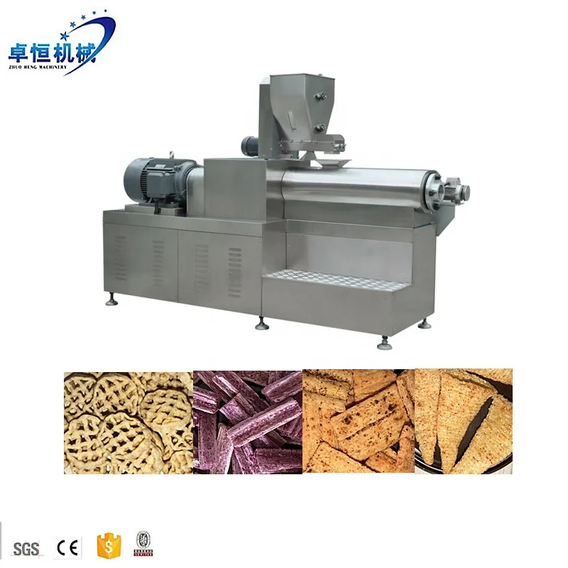 Automatic Frying Bugle Chips Snack Food Making Machine Production Line Snack Packaging Machine