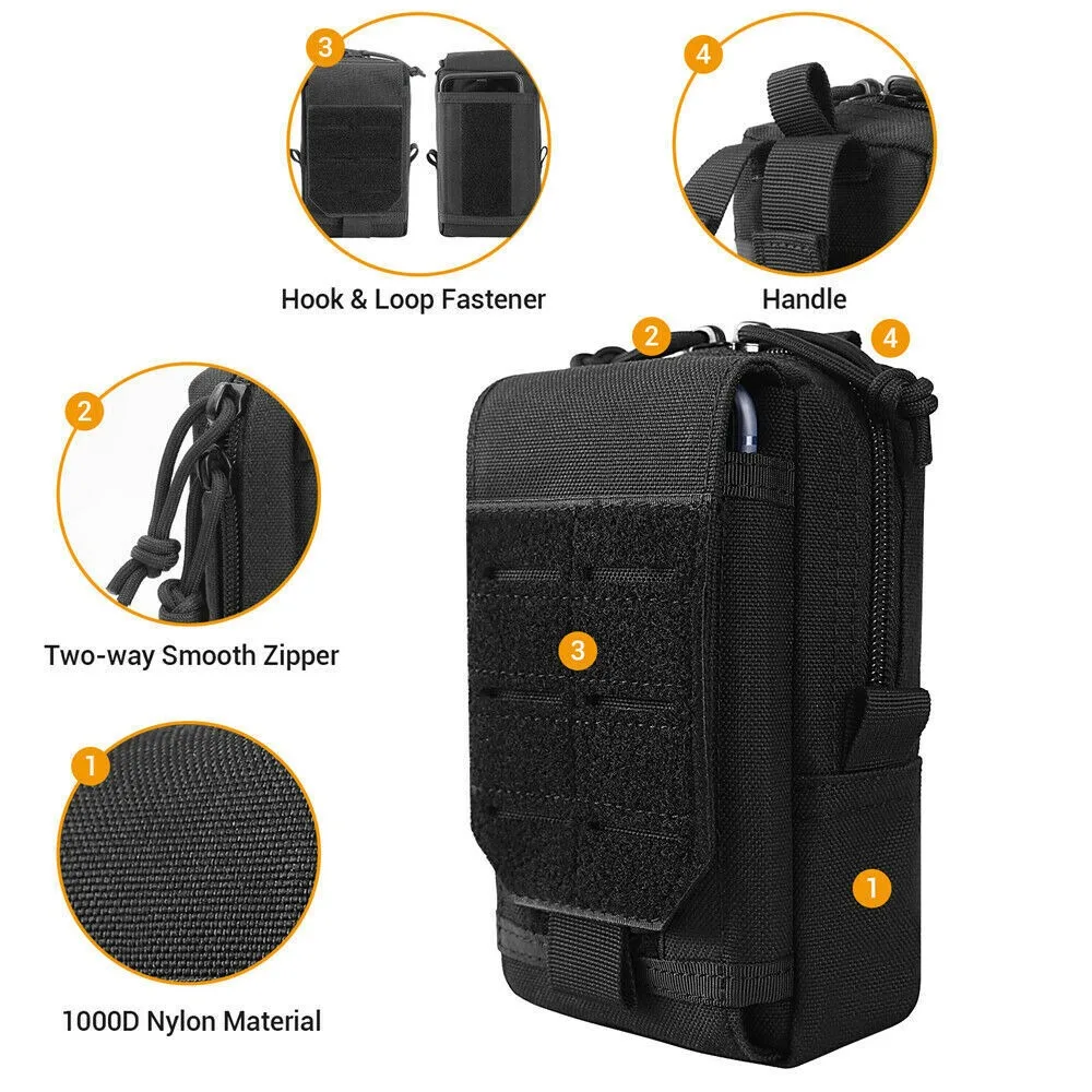 Tactical Molle Pouch Belt Military Cell Phone Holster Case for iPhone Waist Bag Utility Outdoor Hunting Fanny Bag