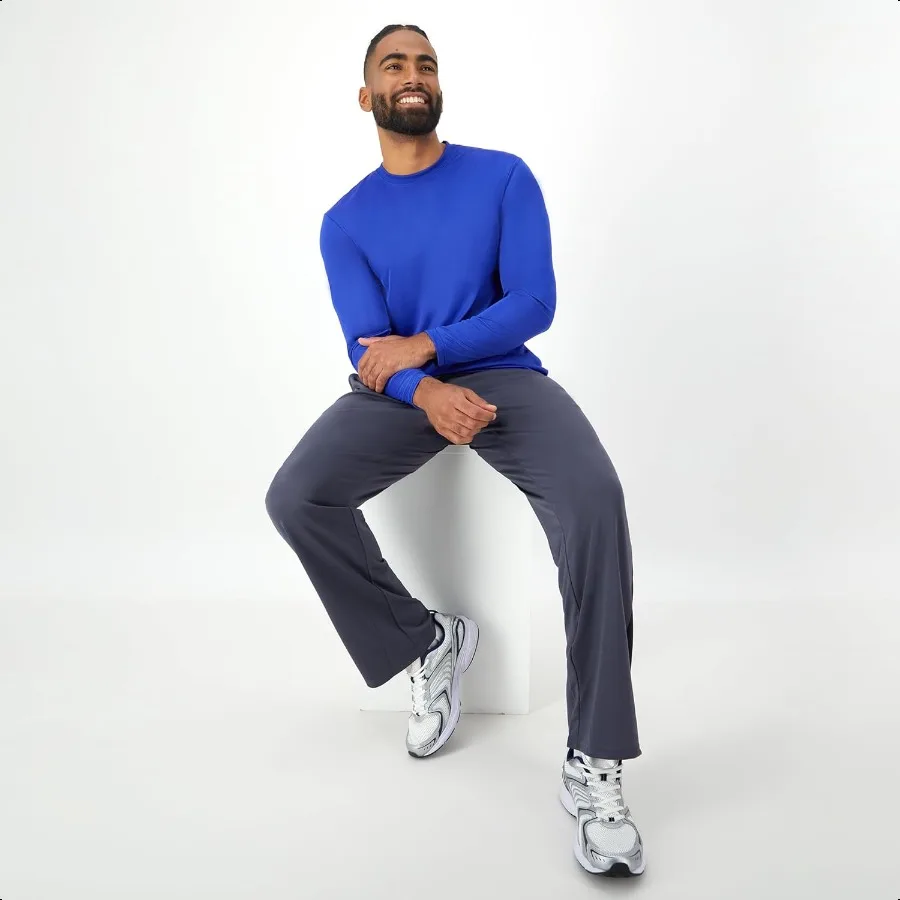 Hanes Sport Paquete de camisetas de manga larga para hombre Cool DRI Camisetas de rendimiento que absorben la humedad Camiseta de rendimiento Paquete de 2