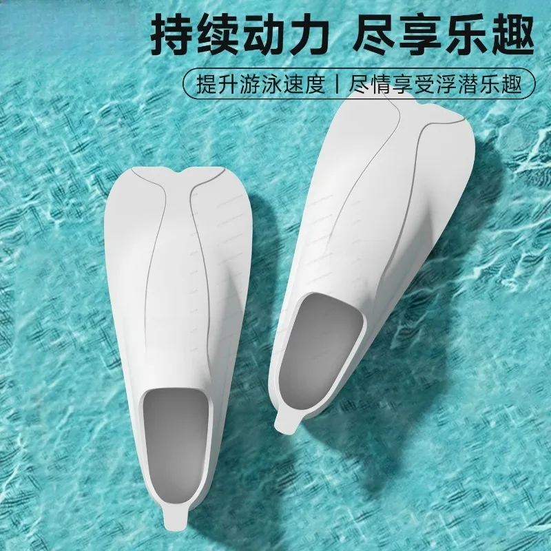 

Adult Short Silicone Swim Fins Professional Freestyle Breaststroke Diving Training Unisex Beach Pool Water Sports Gear