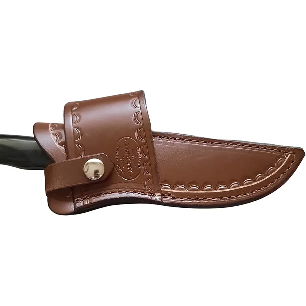 

Custom Cross Draw Leather Knife Sheath For Bu 119 Knife, Fixed Blade Knife Holder, Dyed Dark Brown