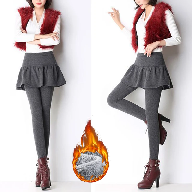 겨울 여성용 플러시 보온 레깅스 소녀용 눈 방한 하이웨이스트 플러시 바지 여성 레트로 솔리드 편안한 얇은 바지