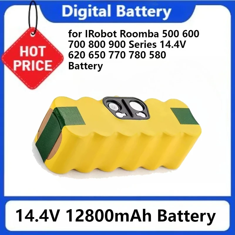 

14.4V 12800mAh Battery For IRobot Roomba 500 600 700 800 900 Series 14.4V 620 650 770 780 580 Batteries Robot Vacuum Cleaner