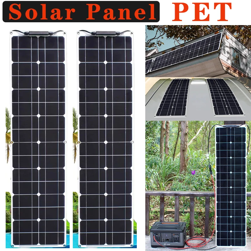 300W Flexible Solar Panel Monocrystalline Plate for Car Battery Charger/Power Bank/Camping/Hiking Solars Panels 1060mmx277mm