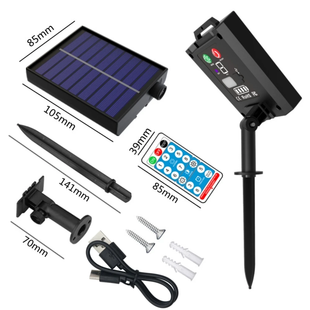 1.3W/2.8W/6W Solar Battery Box Controller 5V 12V 24V USB+Sloar Charging For LED Strip String Power 1.5W Remote Speed Adjustment