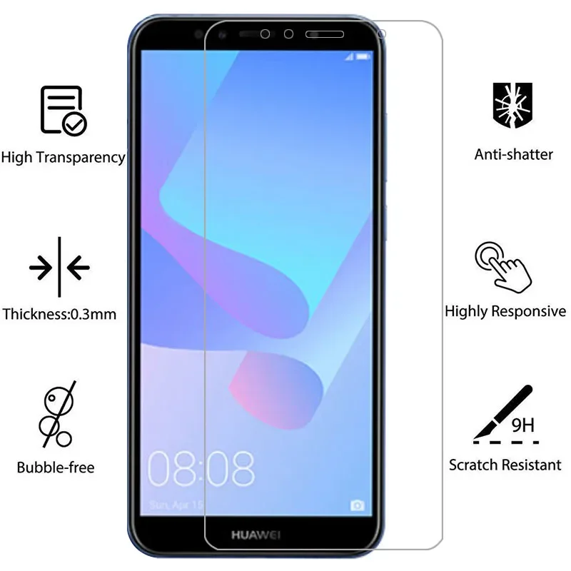 screen protector for huawei y5 lite y9 y6 y7 prime 2018 protective tempered glass on y 5 6 7 9 5y 6y 7y film huawey huwei hawei