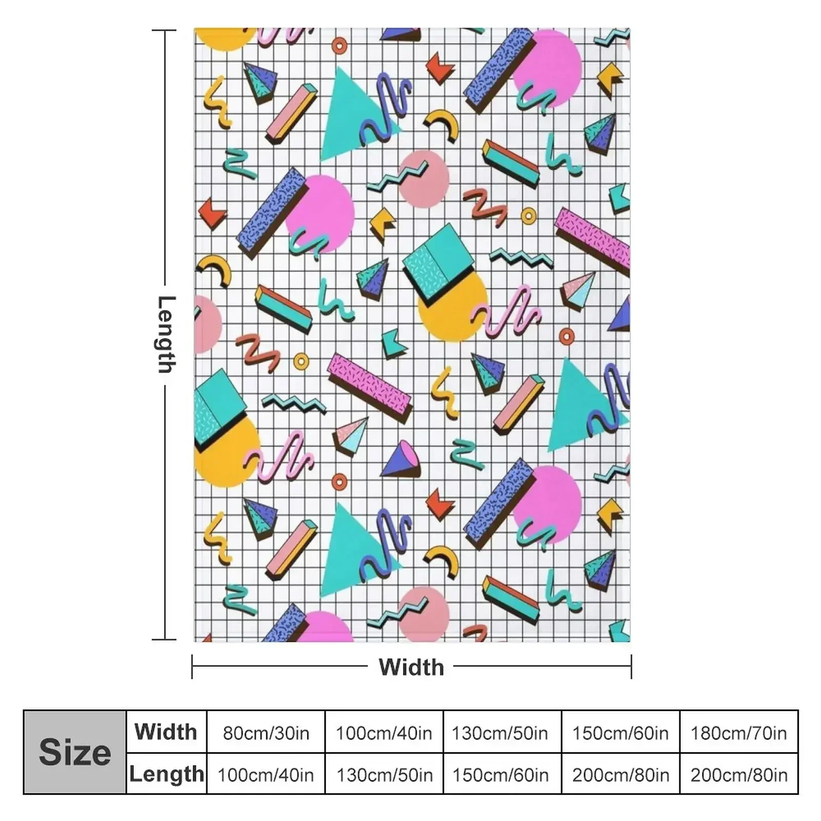 Funky 80s eighties Memphis Pattern Design Throw Blanket Decorative Beds Thermal Blankets For Baby Furrys Travel Quilt Blankets