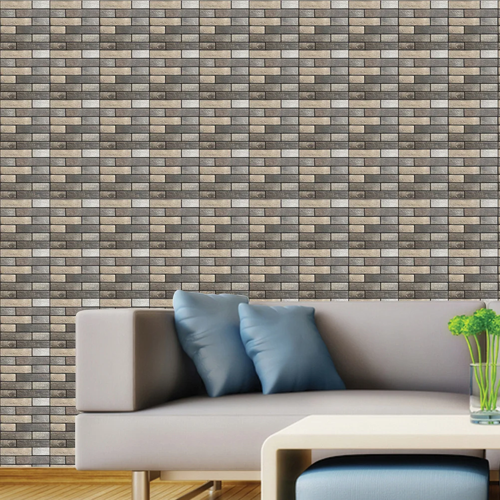 

5 Pcs Self Adhesive Wall Stickers Marble Tile Kitchen Waterproof Detachable Brick Wallpaper Removable Backsplash