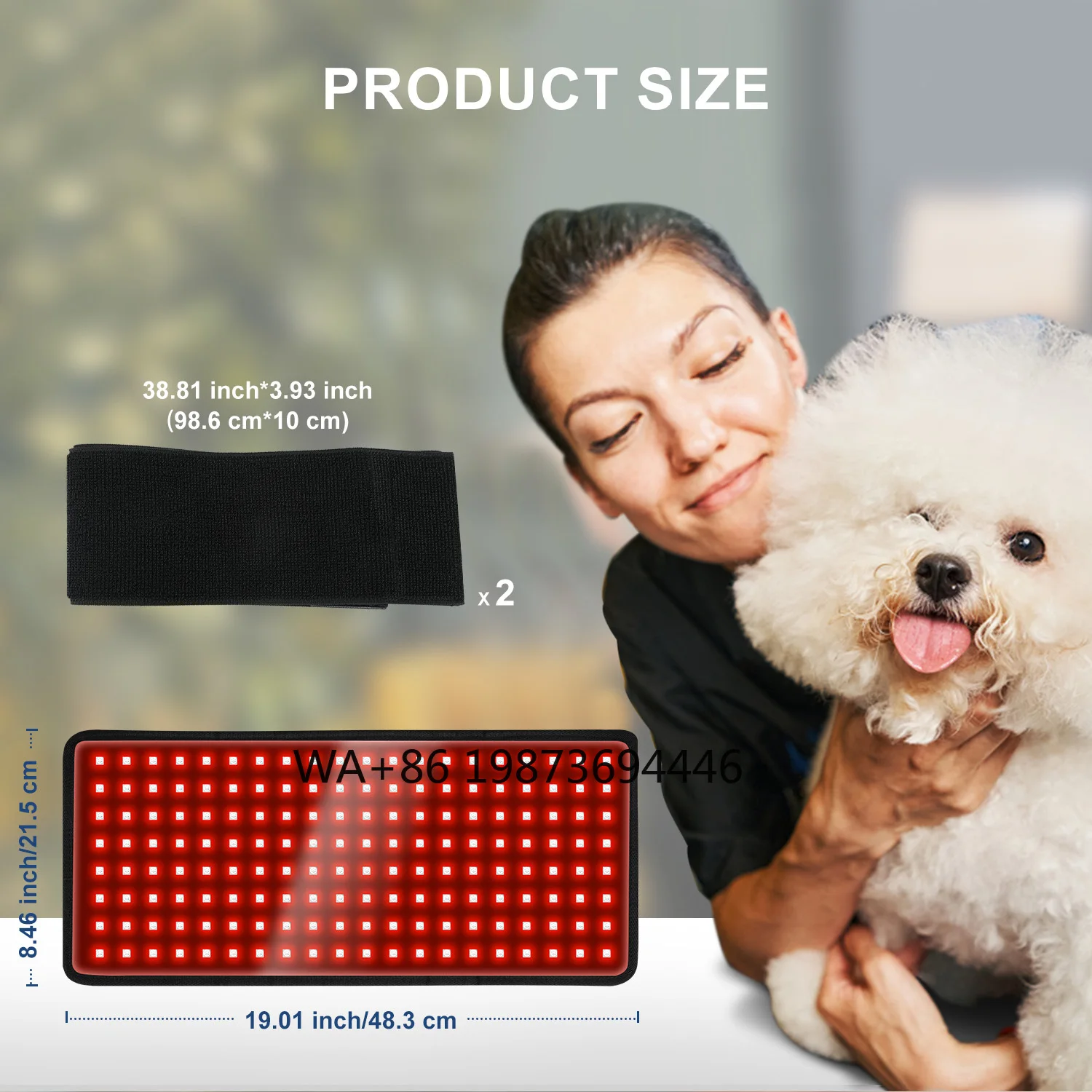 

Red Pet Hoof Red Light Therapy Wrap Belt With Logo 660nm 850nm Animal Therapy Hoof Wraps Light Therapy For Dog Cat Horse