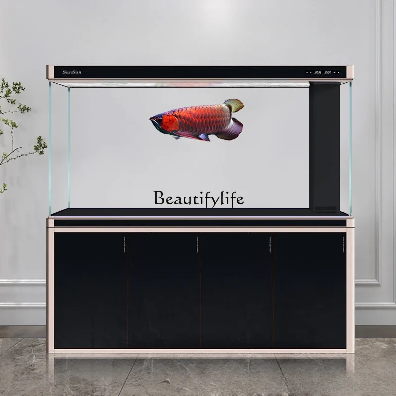 Super White Fish Tank Living Room Intelligent Ecological Floor Large Partition Bottom Filter Aquarium