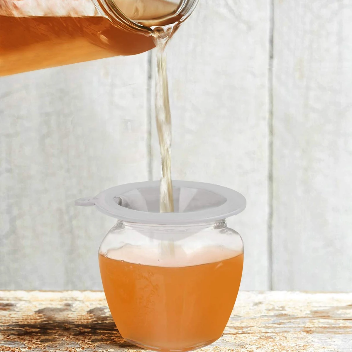 

Liquor Filter Coffee Mesh Funnel with Screen Soy Milk Cooking Oil Strainer Liquid