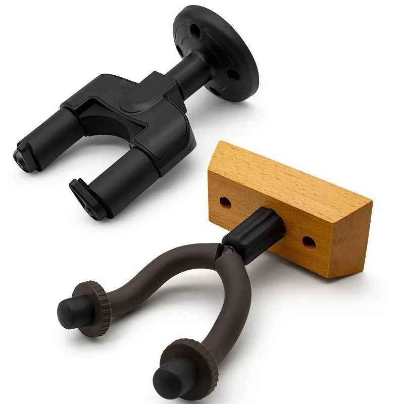 Zebra Wood Guitar Wall Stand & Wall Mount Hanger with Rotating Hooks, Suitable for All Sizes of Guitars