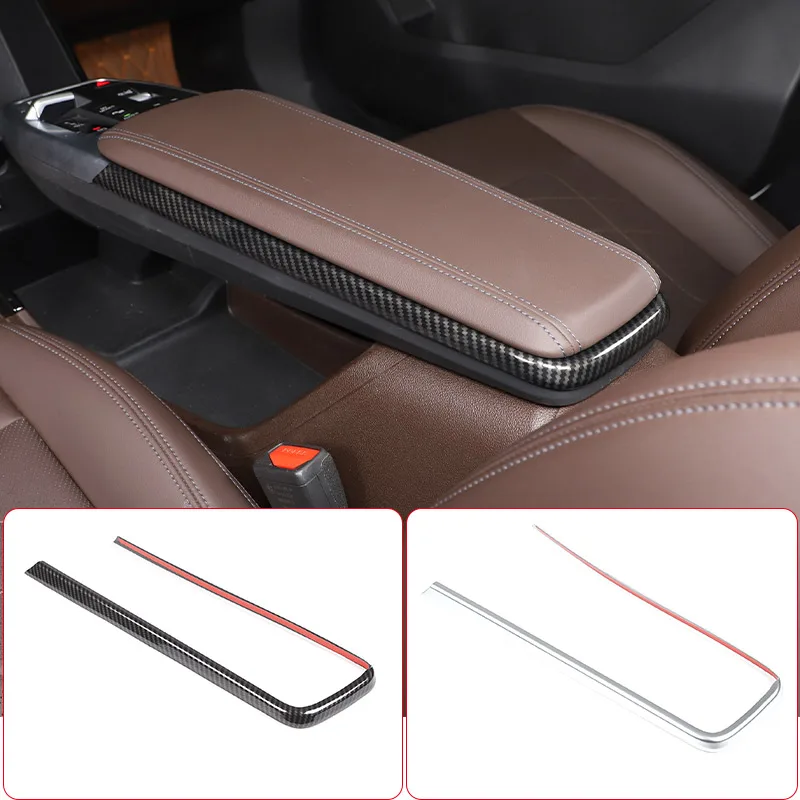 

For BMW X1 U11 2023-2024 ABS Carbon fiber/Silver Car Armrest Box Decoration Strip Trim Car Accessories