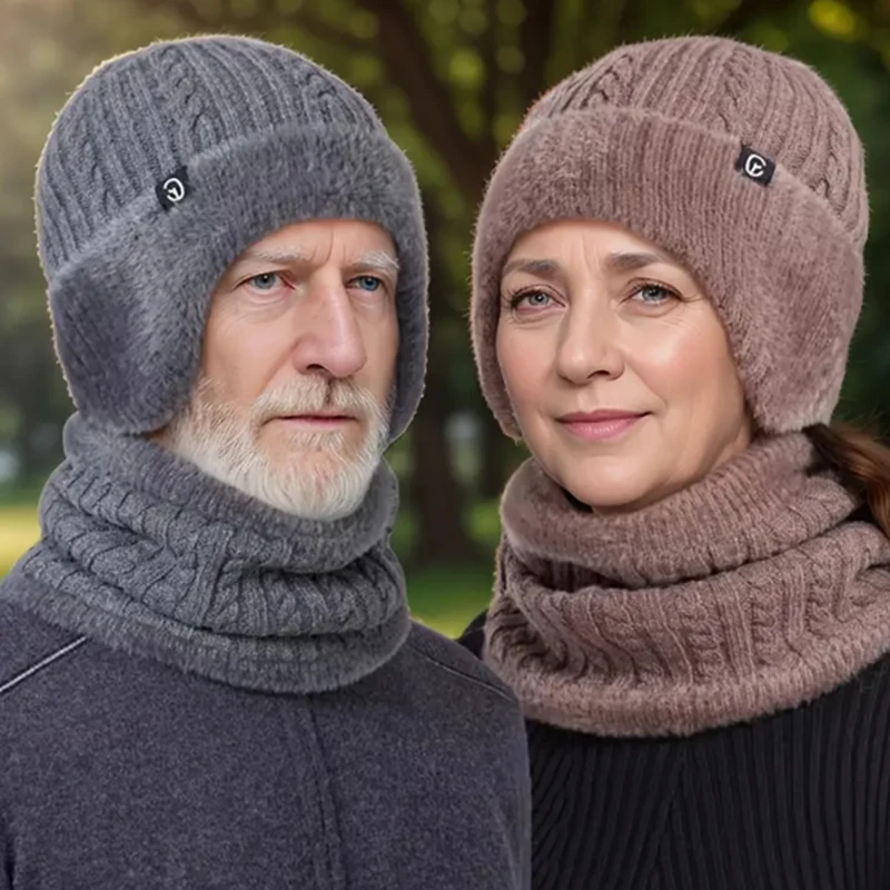 2026 New Model Knitted Hat Winter Elderly Hat for Women Winter Mom Warm Hat for Men Ear Protection Middle-Aged and Elderly