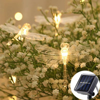 5M 20 LEDs 8 Modes Outdoor Solar Dragonfly String Lights Garden Wedding Tree Halloween Decoration Fairy Lights Christmas Lights
