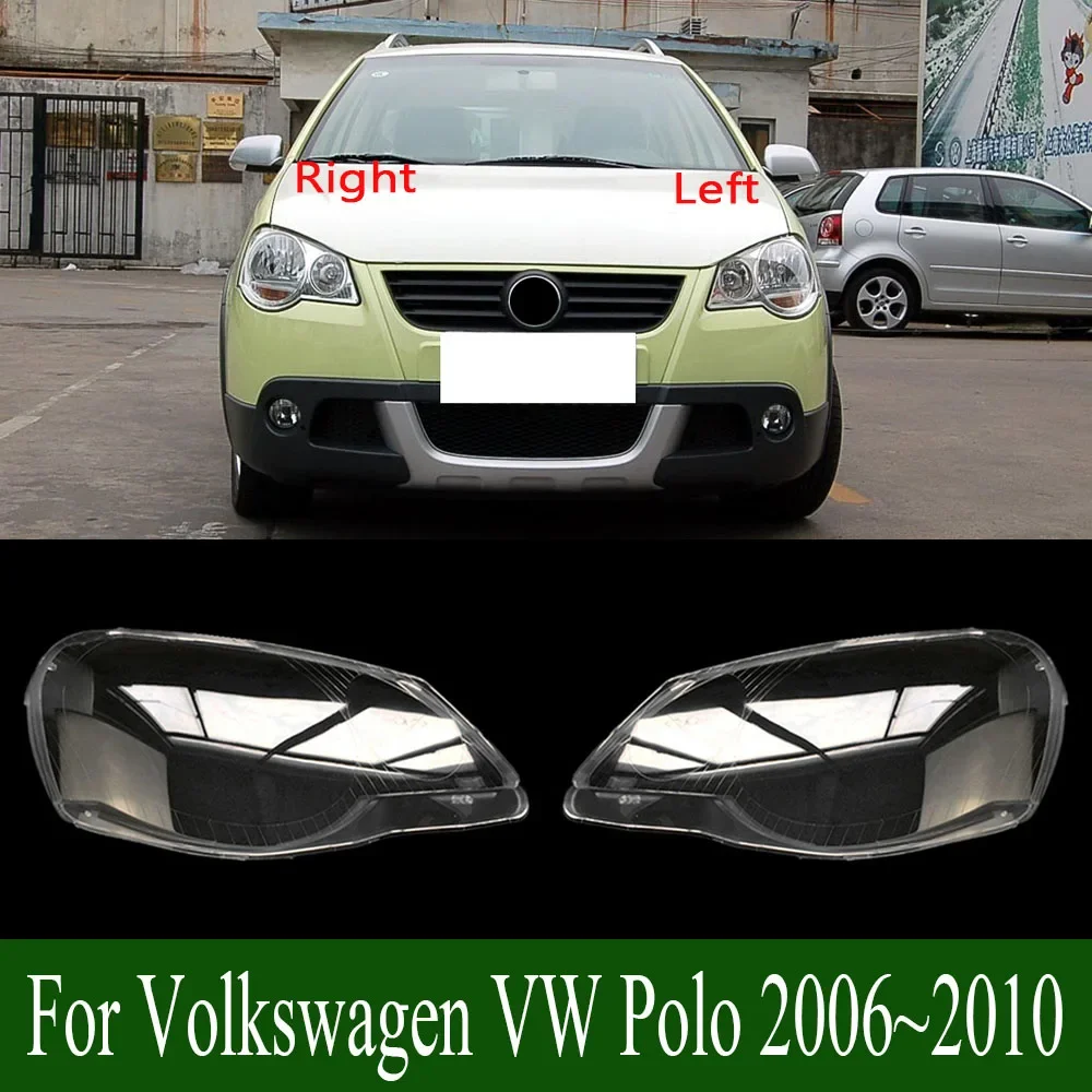 

For Volkswagen VW Polo 2006~2010 Plexiglass Front Headlamp Transparent Lampshade Lamp Shell Masks Headlight Cover Lens