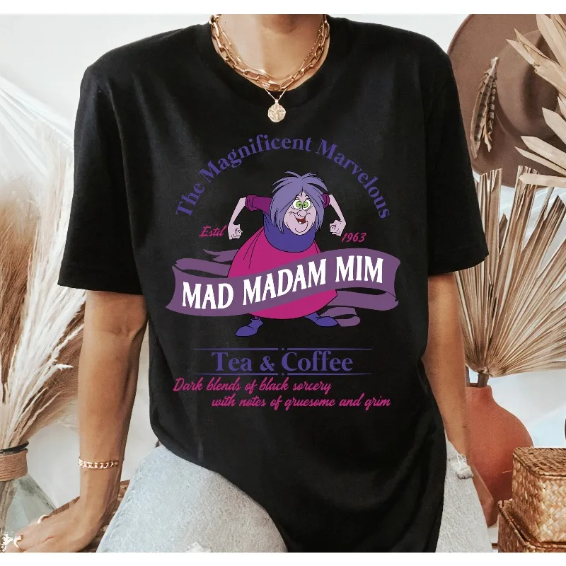 قميص Madame Mim Tea and Coffee، قميص Sword in The Stone، قميص Disney Villain لكل من الرجال والنساء، وقميص الأطفال #5
