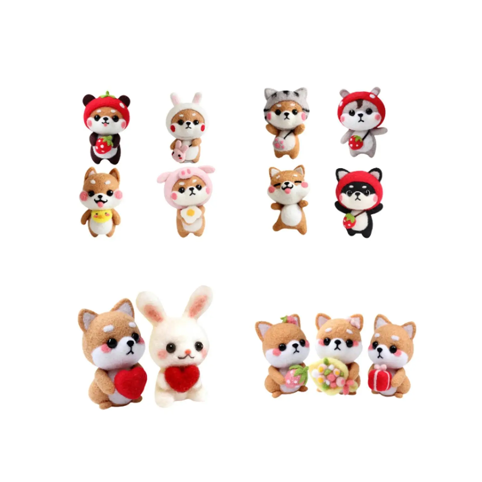 

Набор для валяния с инструкцией, милая шерстяная кукла Roving, изготовление мягкой игрушки, кукла-животное, набор для валяния для детей, начинающих, подарки