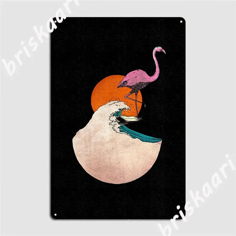 Flamingo Surf Metal Sign Pub Home Plaques Design Tin Sign Poster
