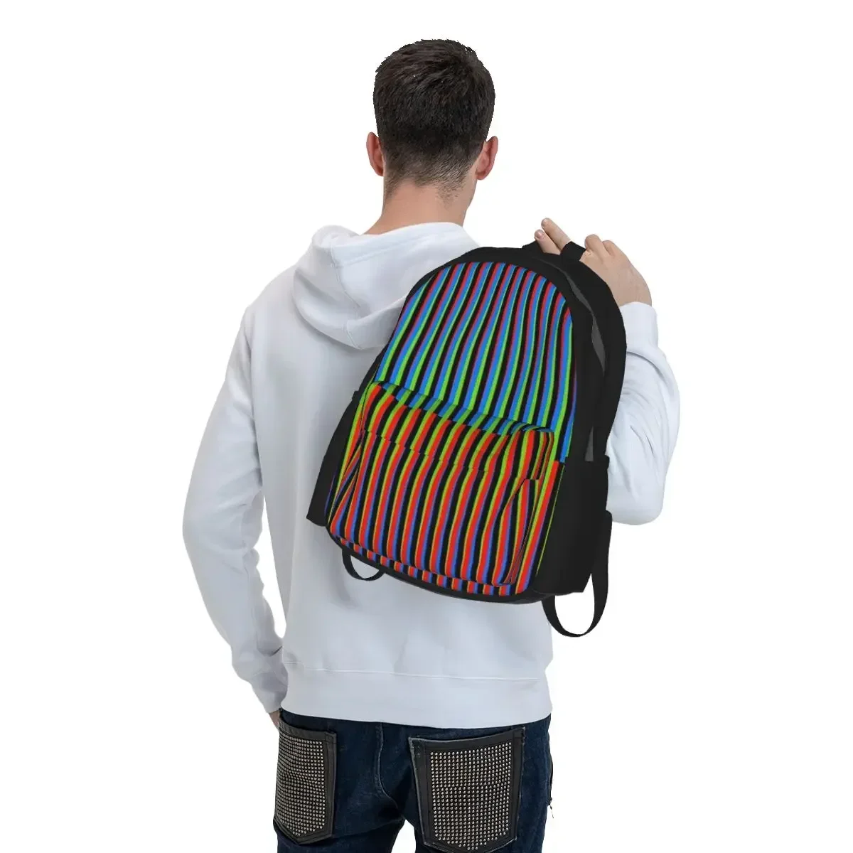 Soft Maiquetia Venezuela Cruz Diez Student Backpack School Bag Hiking Travel Daypack for Men Women Bookbag Shoulder Bags