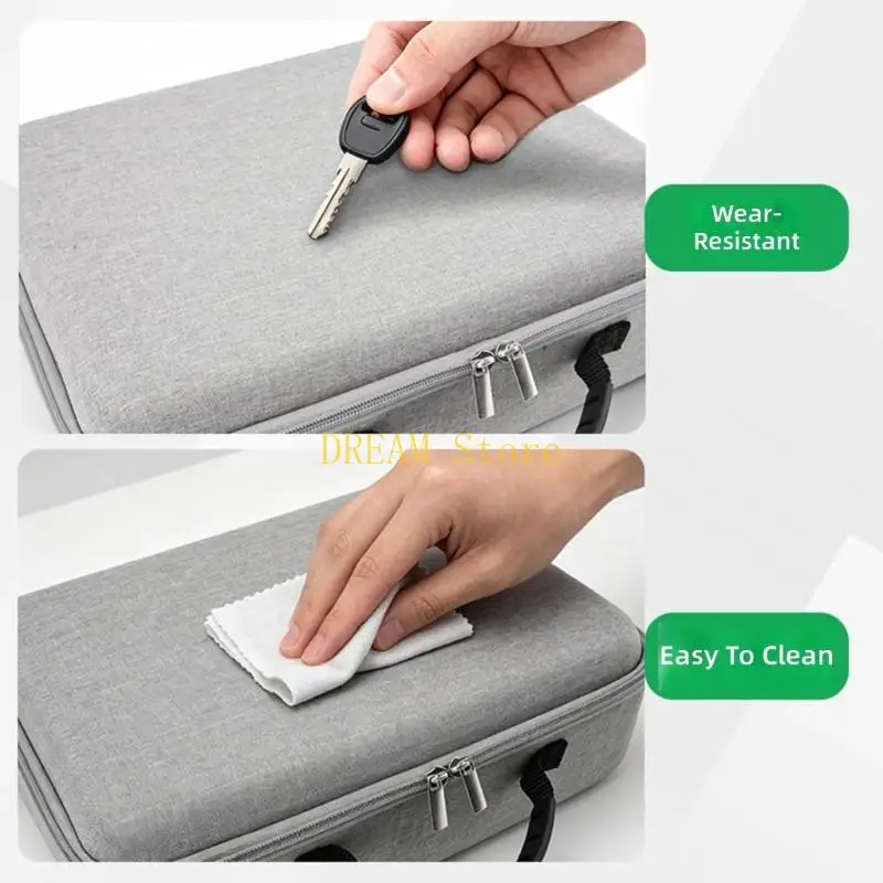 Carry Bag for W2S Window Cleaning Robot Accessories with Molded Base, Lid Pocket, Hard Shell Body, and Home Transfer Storage for
